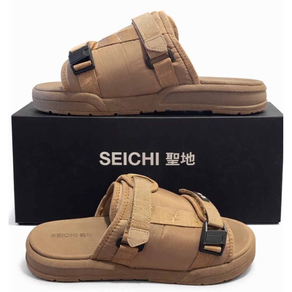 SEICHI Mens Tan Slide Sandals Size 9 New In Box